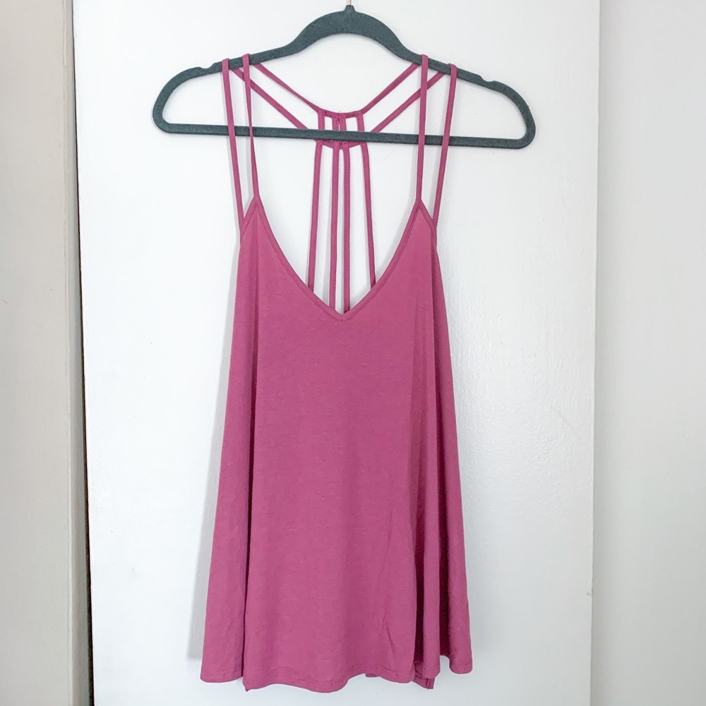 Express Mauve Strappy Back Tank Top - Picture 2 of 5